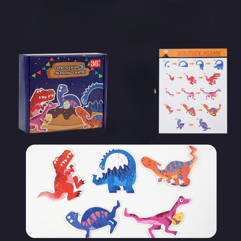 Wholesale Children's Wooden Three-dimensional Early Education Enlightenment Cartoon Animal Digital Cognitive Assembling Puzzle Toy