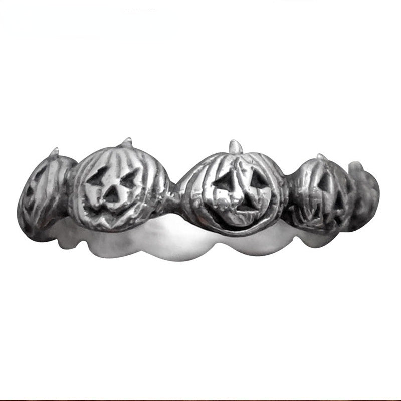 Wholesale 5PCS Halloween Pumpkin Ghost Face Metal Ring