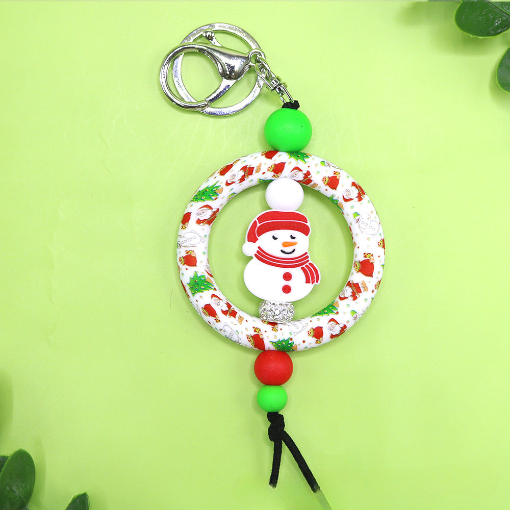 Wholesale Christmas Silicone Bead Keychain