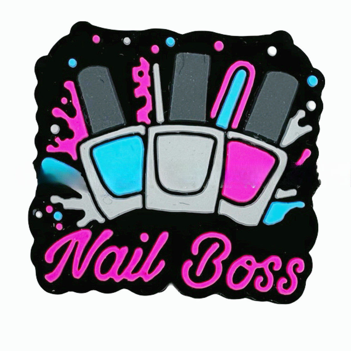 Wholesale 10pcs Wings Dog Paw Angel Nail Boss Straight Hole Silicone Beads