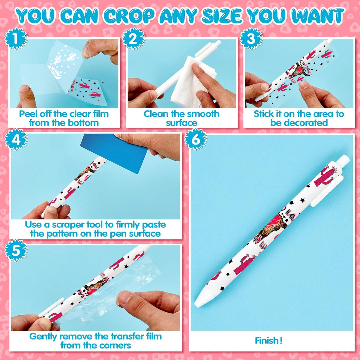 Wholesale Random 10/20/50/100pcs UV DTF Wraps  & Cartoon Random Styles Pen Stickers for Crafts