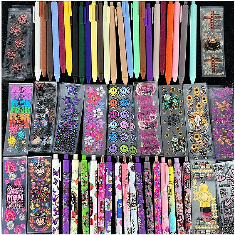 Wholesale Random Stickers 20/50/100pcs UV DTF Wraps & Cartoon Random Styles Pen Stickers for Crafts