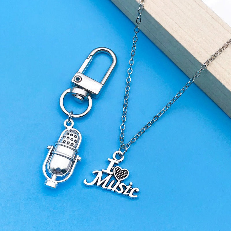 Wholesale Antique Silver Violin Guitar Saxophone Instrument Notes Creative DIY Necklace Bracelet Pendant