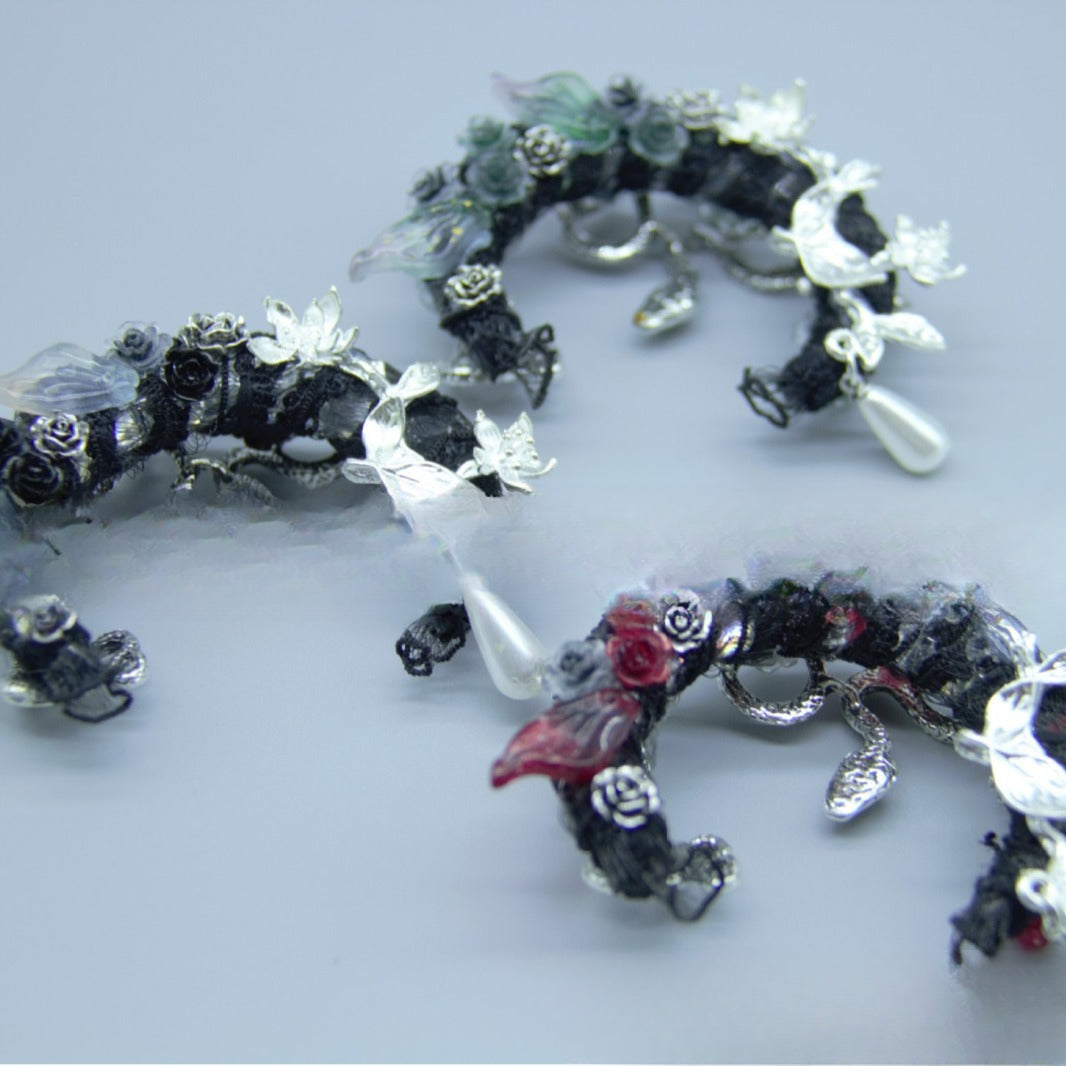 Wholesale 2pcs Heavy Industry Handmade Beads High-grade Snake Holding Moon Dripping Pearl DIY Jewelry Accessories