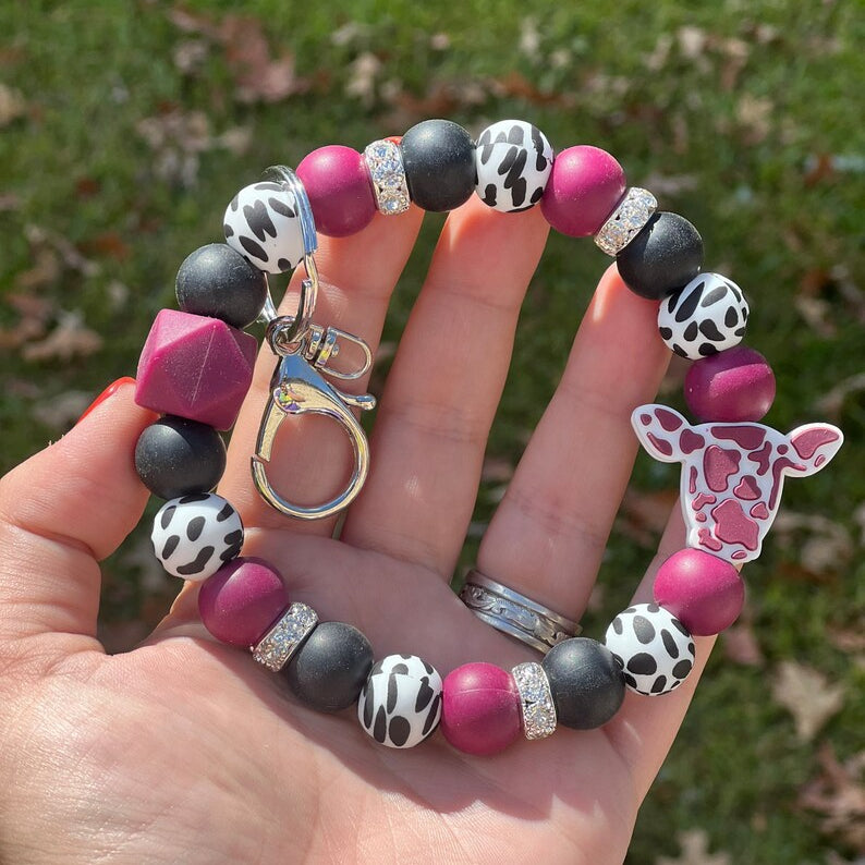 Wholesale 20PCS Bull Head Silicone Bracelet Keychain