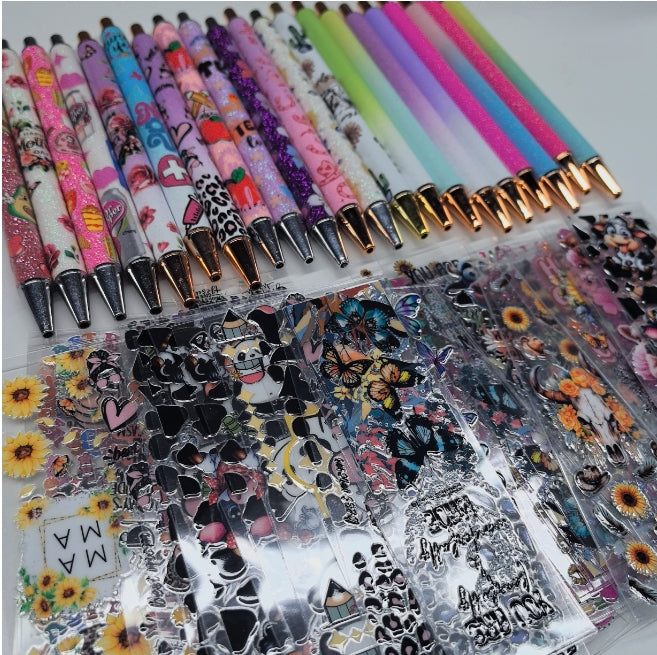 Wholesale Random Stickers 20/50/100pcs UV DTF Wraps & Cartoon Random Styles Bookmark Stickers for Crafts wraps