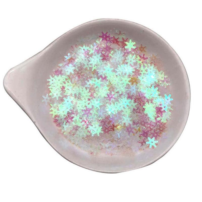 Wholesale 7mm Colorful White Snowflake Sparkle Christmas Porcelain White Snowflake Sparkle