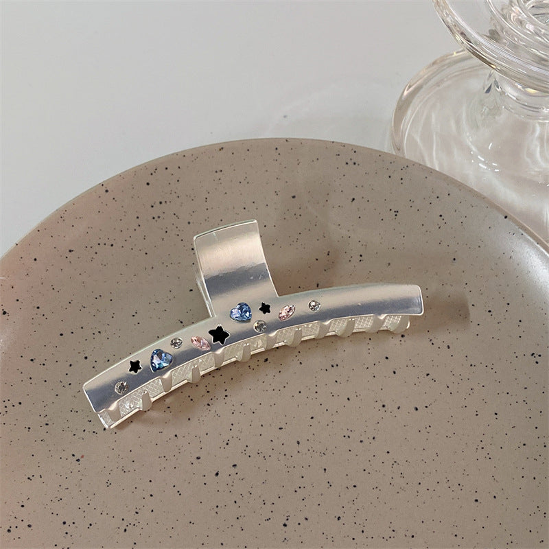 Wholesale Rhinestone Geometric Sub-silver Metal Shark Clip