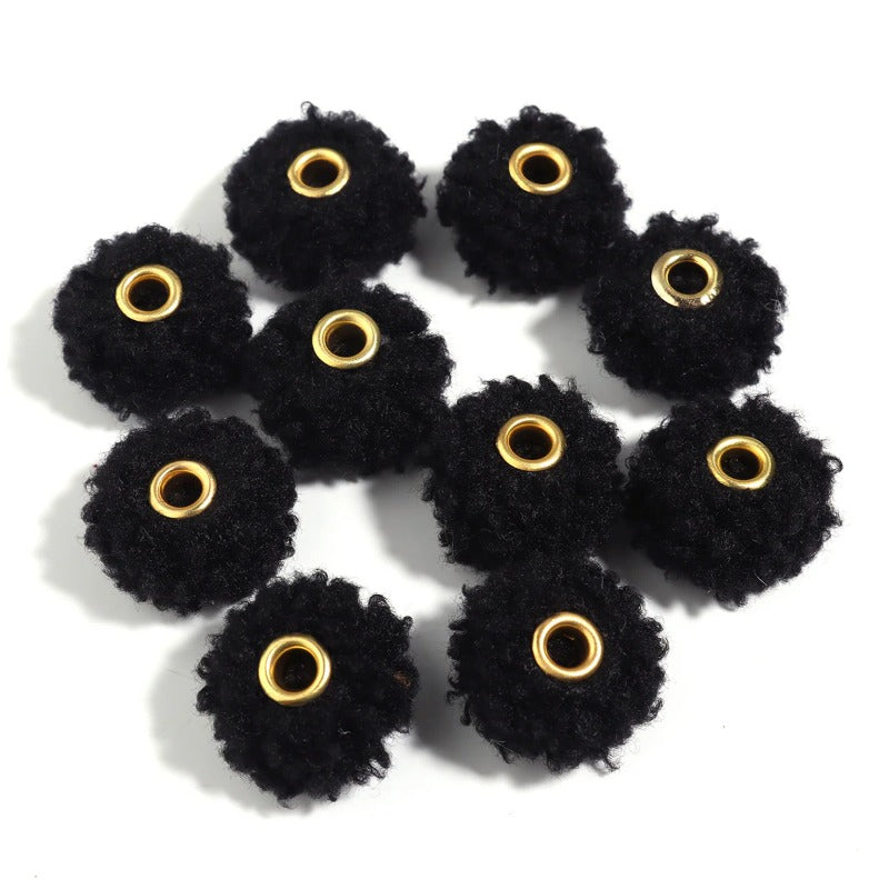 Wholesale 10pcs Colorful Fuzzy Spacer Beads