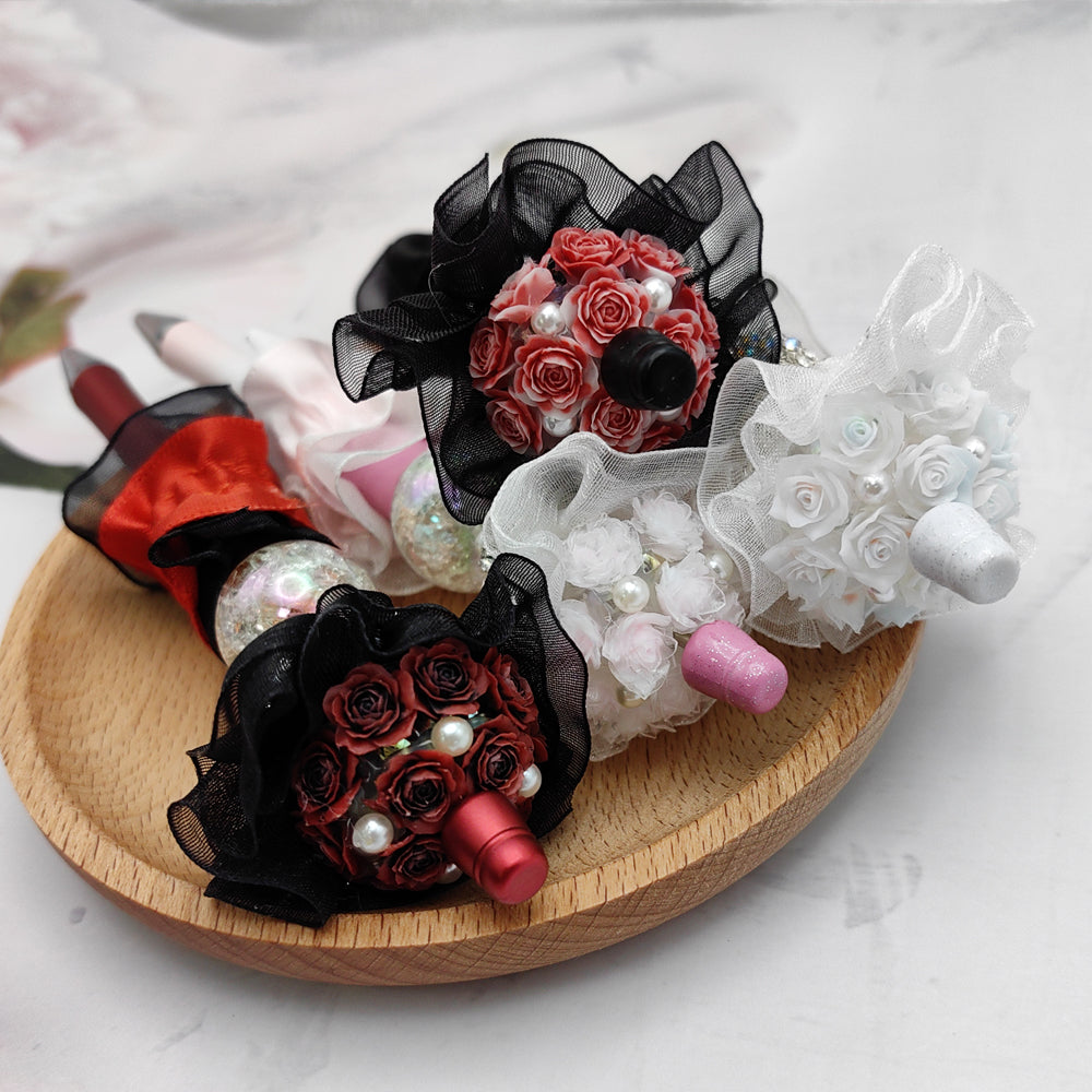 Wholesale Beaded Pen Handmade Boutique Lace Bouquet Beaded Pen Souvenirs