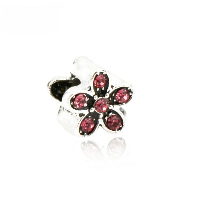 Wholesale 10pcs/pack Small Flower Alloy Big Hole Beads Accessories