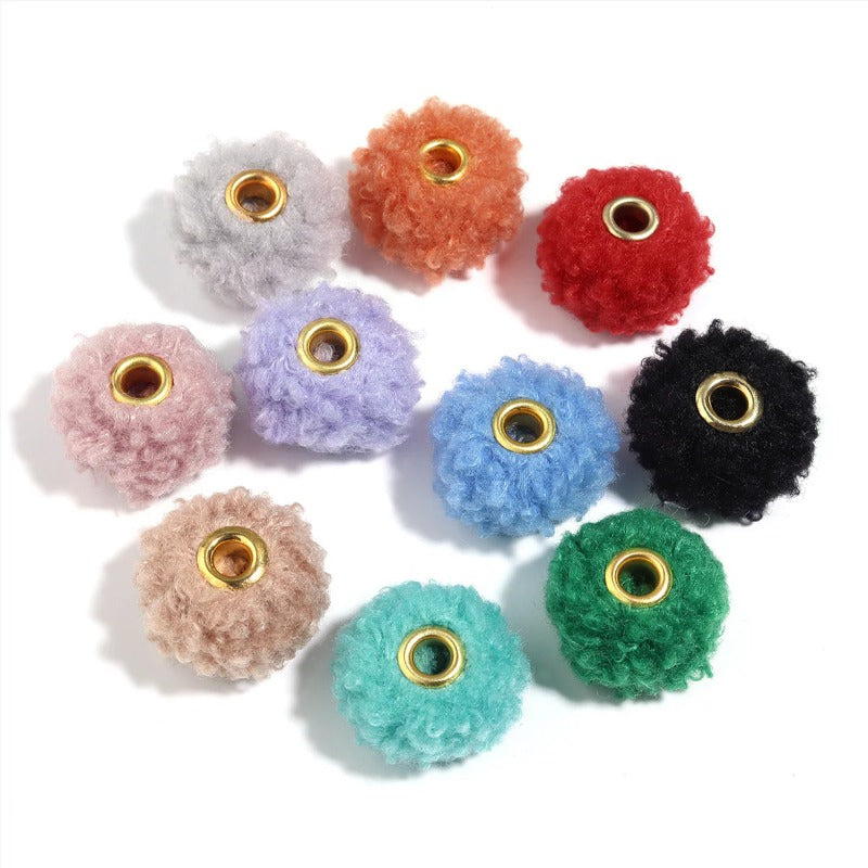 Wholesale 10pcs Colorful Fuzzy Spacer Beads