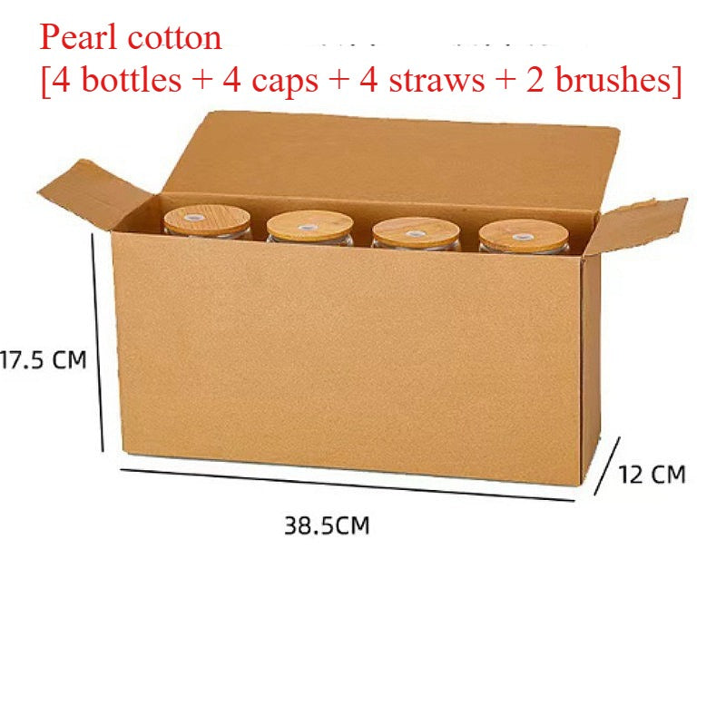 Wholesale16oz High Borosilicate Cola Cup Cold Drink Glass Cup with Lid and Straw Set