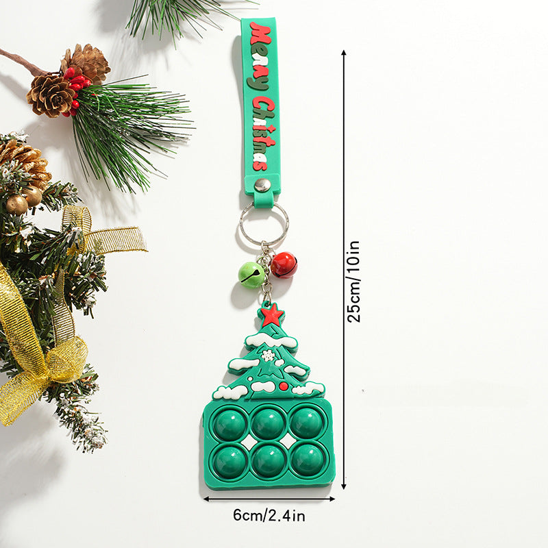 Wholesale Christmas Elk Snowman Decompression Metal Keychain