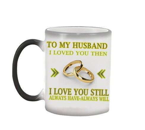 Wholesale Rings Wives Husbands Color Changing Ceramic Mugs