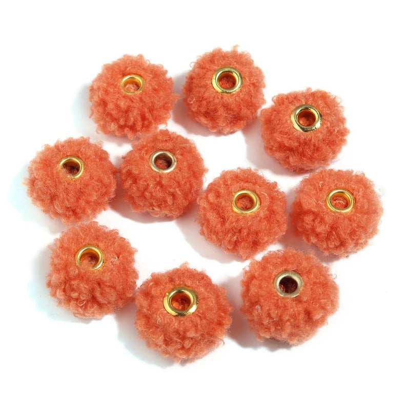 Wholesale 10pcs Colorful Fuzzy Spacer Beads