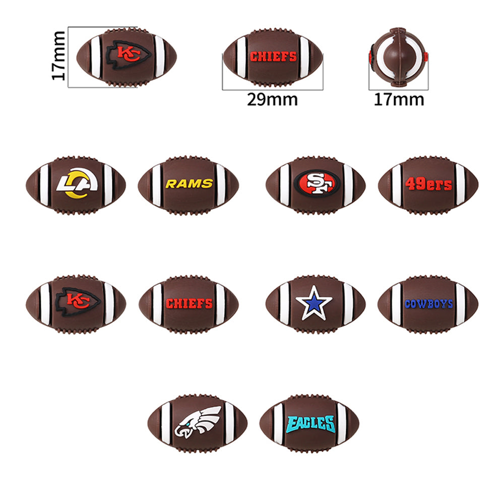 Wholesale 20pcs Baseball Pattern Silicone Beads