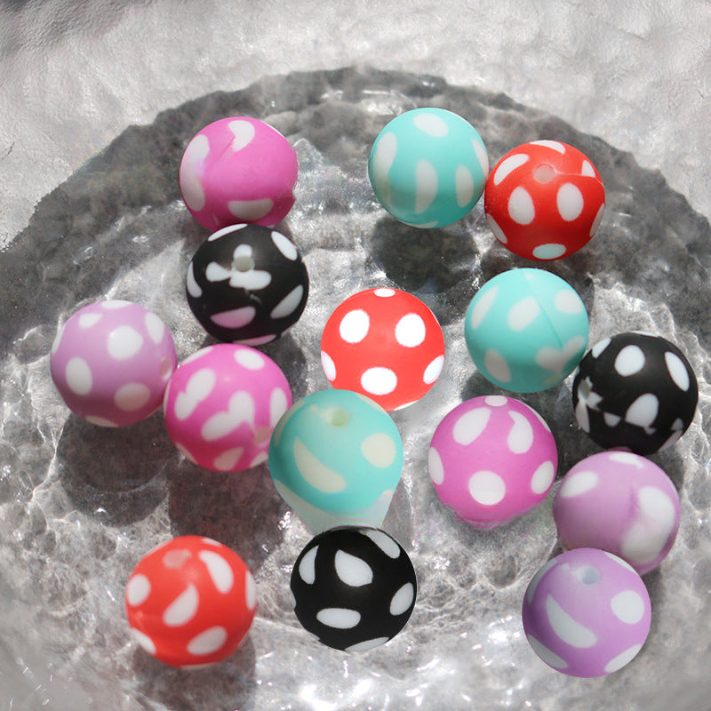 Wholesale 50PCSPolka Dot Cartoon Leopard Print Silicone Balls