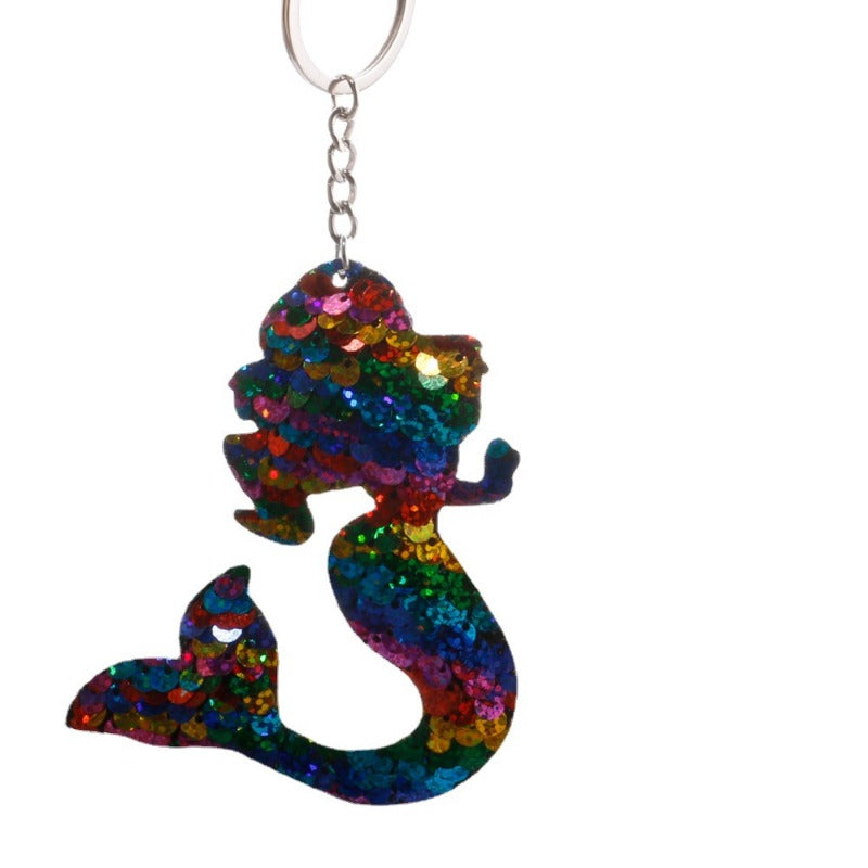 Wholesale Reflective Bright Face Mermaid Tail Car Luggage Keychains