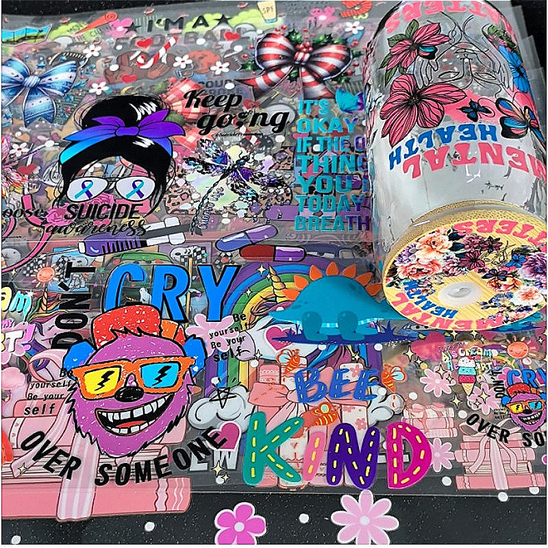 Wholesale 16oz Steel Cup UV DTF Stickers Random 10pcs/20pcs/50pcs Wraps for DIY Craftlaser wraps