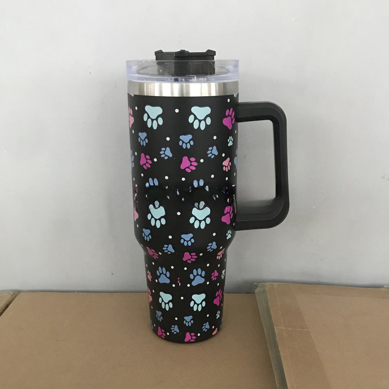 Wholesale Tumbler Leopard Pattern Stainless Steel Ice Bullies Cup