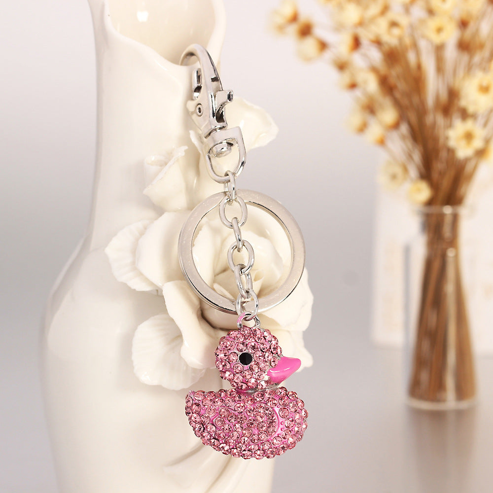 Wholesale Little Duck Crystal Full Diamond Metal Keychain