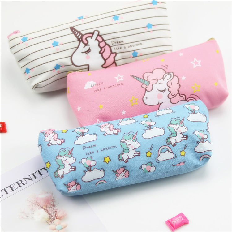 Wholesale Unicorn Creative Large Capacity Canvas Pencil Case