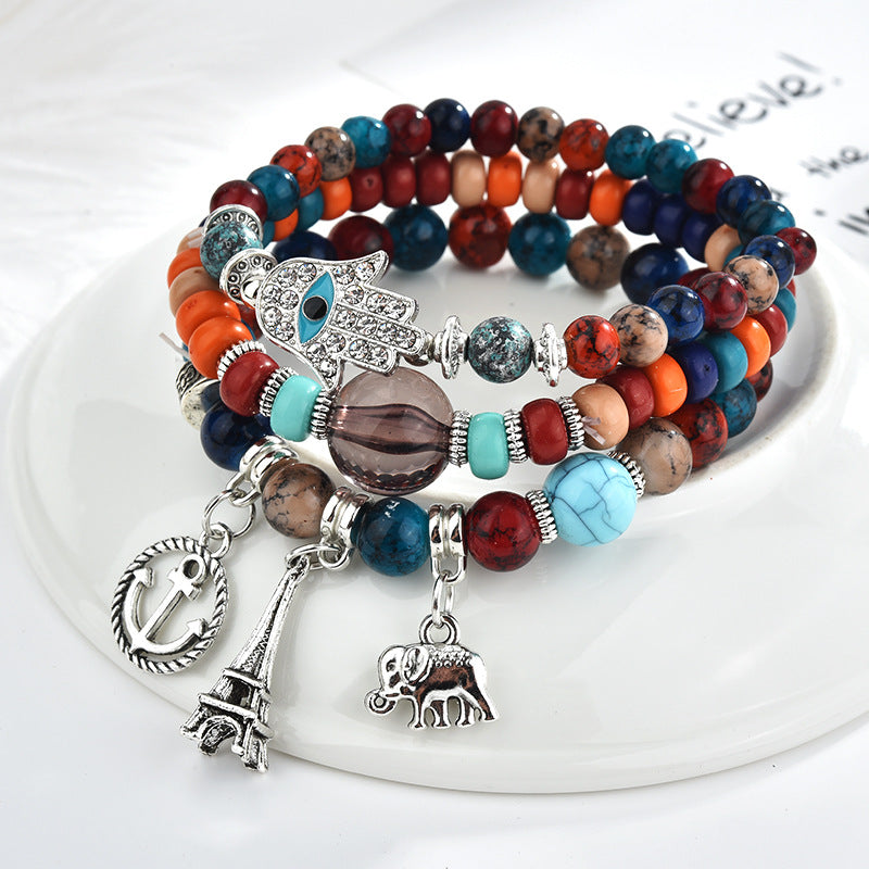 Wholesale Palm Love Elephant Alloy Bracelet