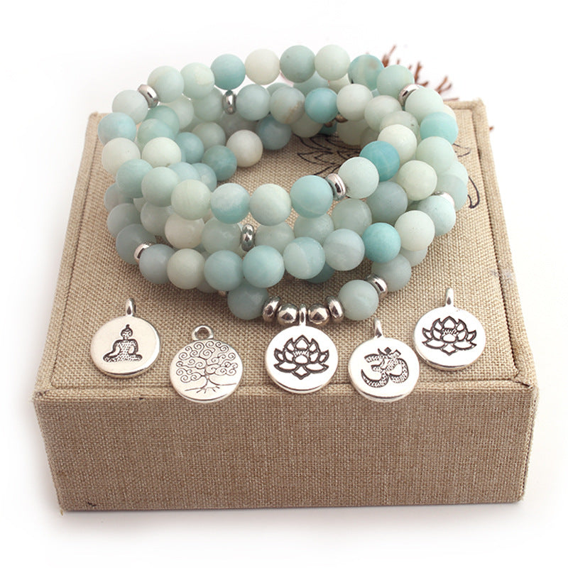 Wholesale 2PCS Lazurite Colorful Lotus Bracelet