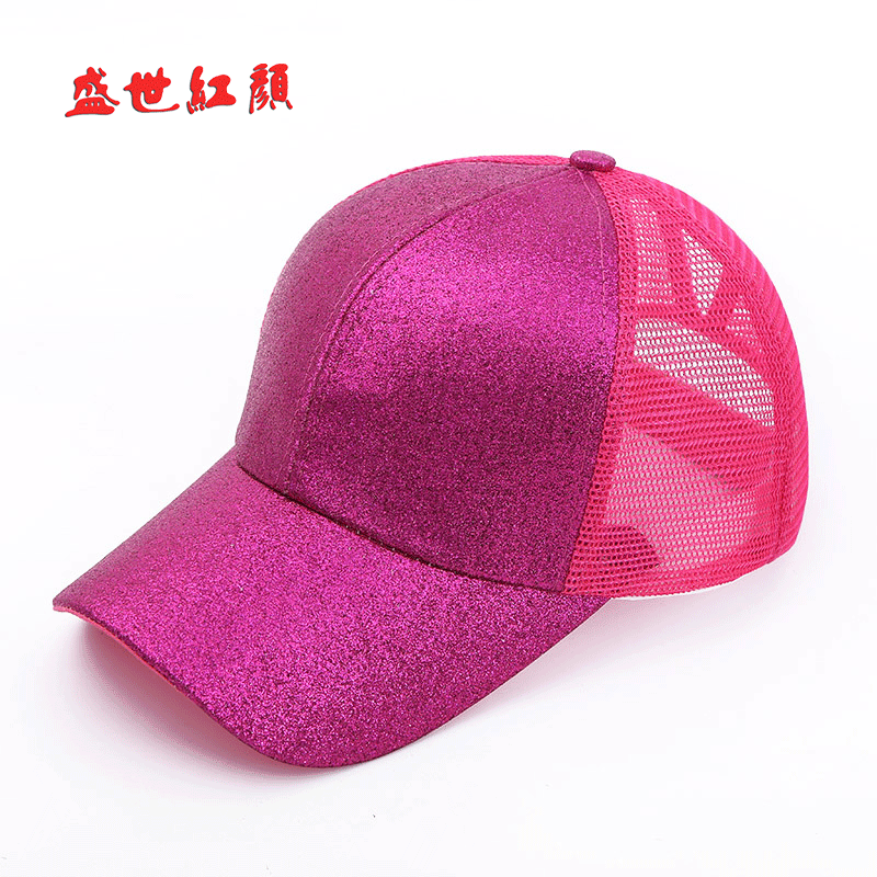 Wholesale Sequined hollow breathable cap
