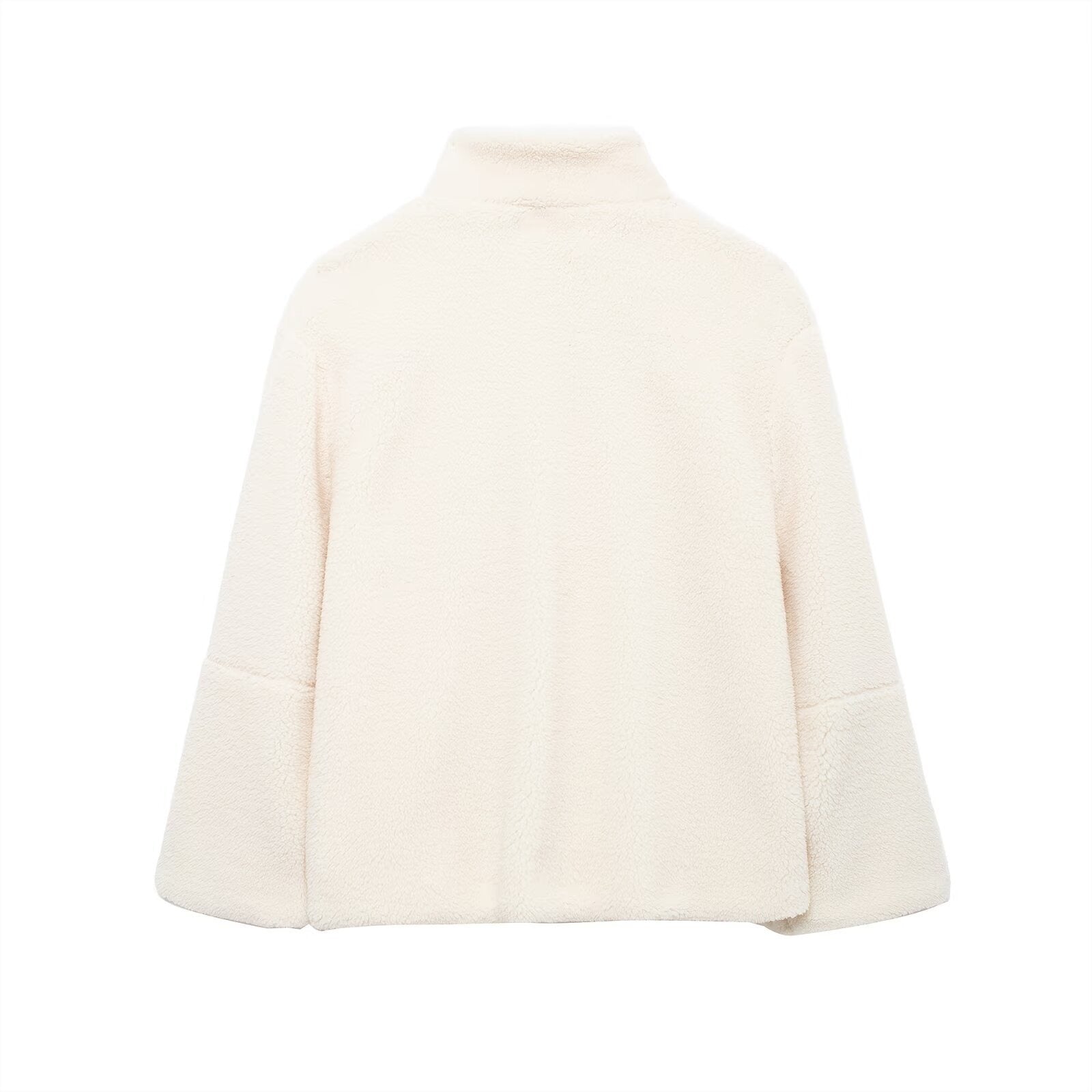 Wholesale Autumn and Winter New Solid Color Languid Style Lambswool Turtleneck Coat