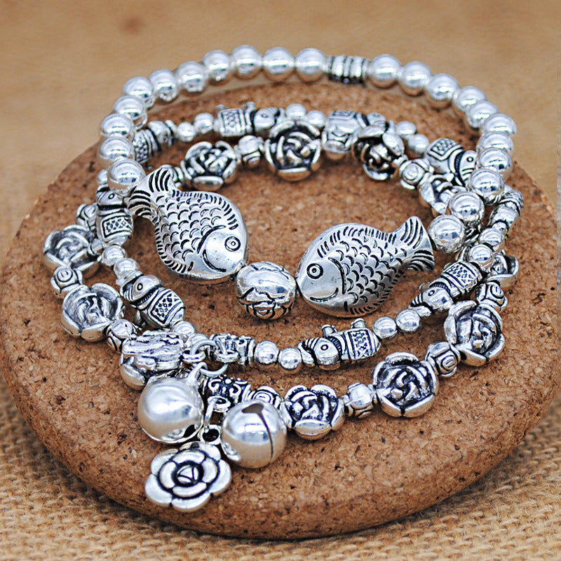 Campana de estiramiento de cuentas hecha a mano al por mayor Rose Piscis Elefante Pulsero Pulsero