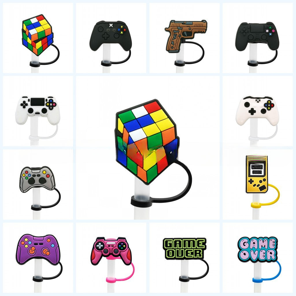 Wholesale 10pcs Game Style Straw Cap Silicone Dust Plug Cute Anime Party Casual Decorations