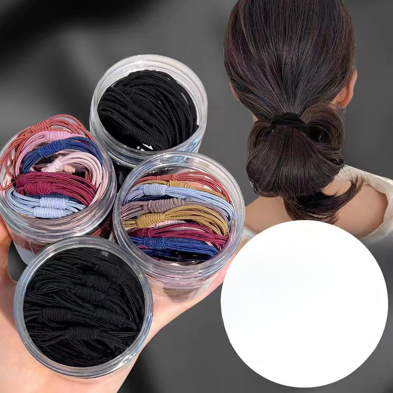 Wholesale Rubber Band High Elasticity, Durable Black, No Damage To Hair, Meatballs Hair Scrunchies