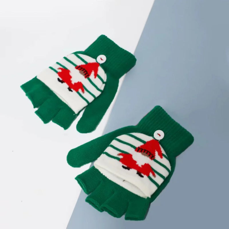 Wholesale 12pcs Christmas Minute Hand Knitted Cashmere Children's Gloves