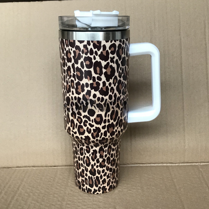 Wholesale Tumbler Leopard Pattern Stainless Steel Ice Bullies Cup