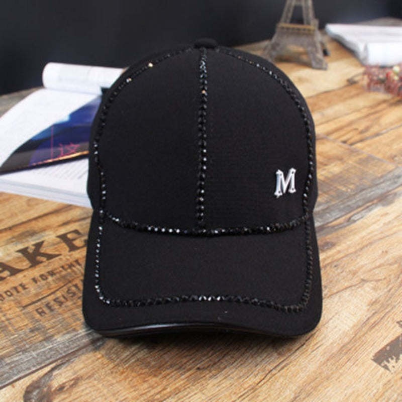Wholesale Cotton Handmade Diamond Studded Baseball Caps