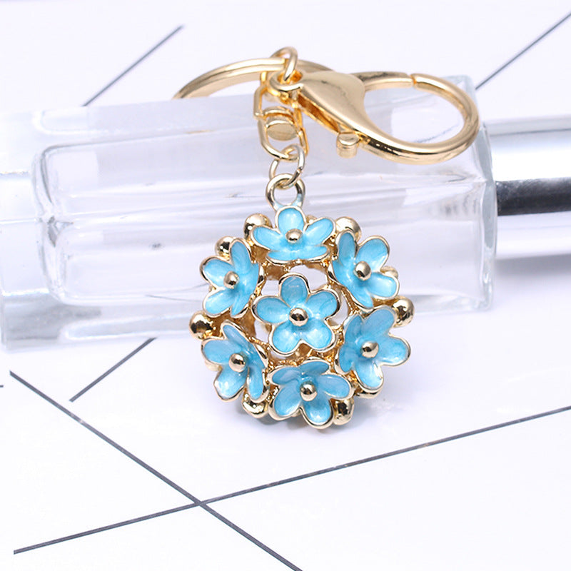Wholesale Small Daisy Flower Ball Metal Keychain