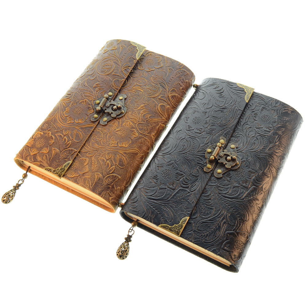 Wholesale Vintage Carved Lock Leather Notebooks