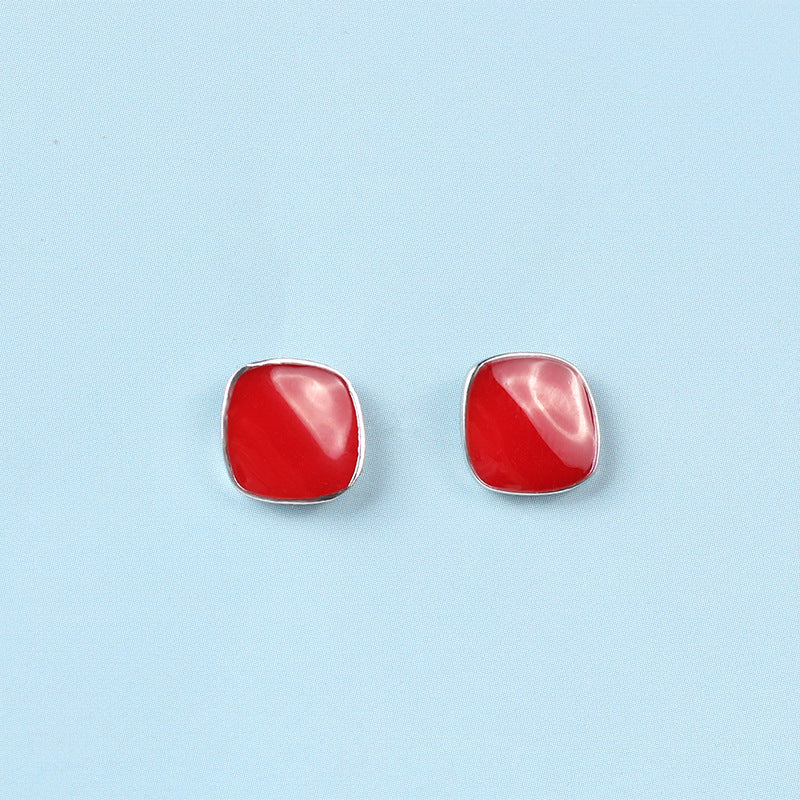 Wholesale Color Drop Glaze 925 Sterling Silver Earrings