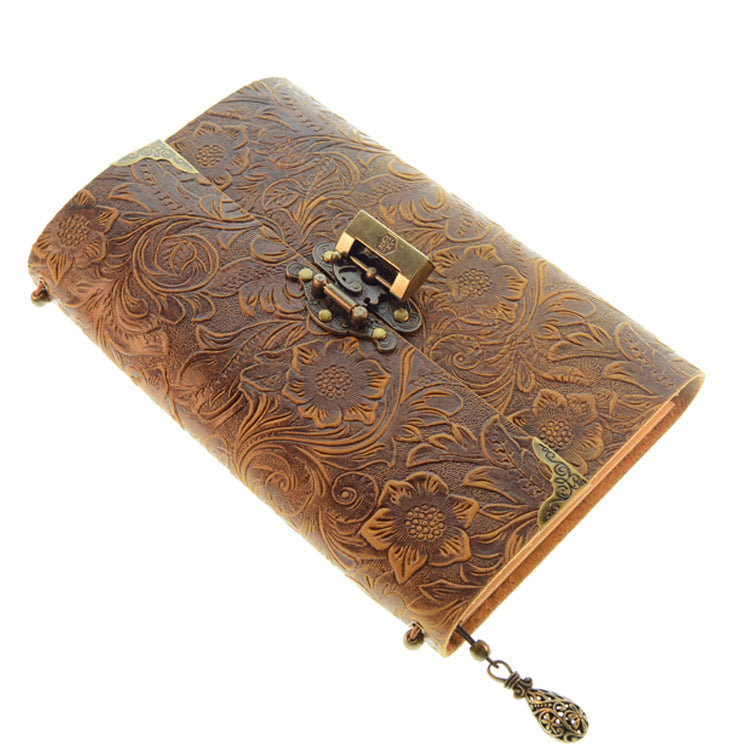 Wholesale Vintage Carved Lock Leather Notebooks