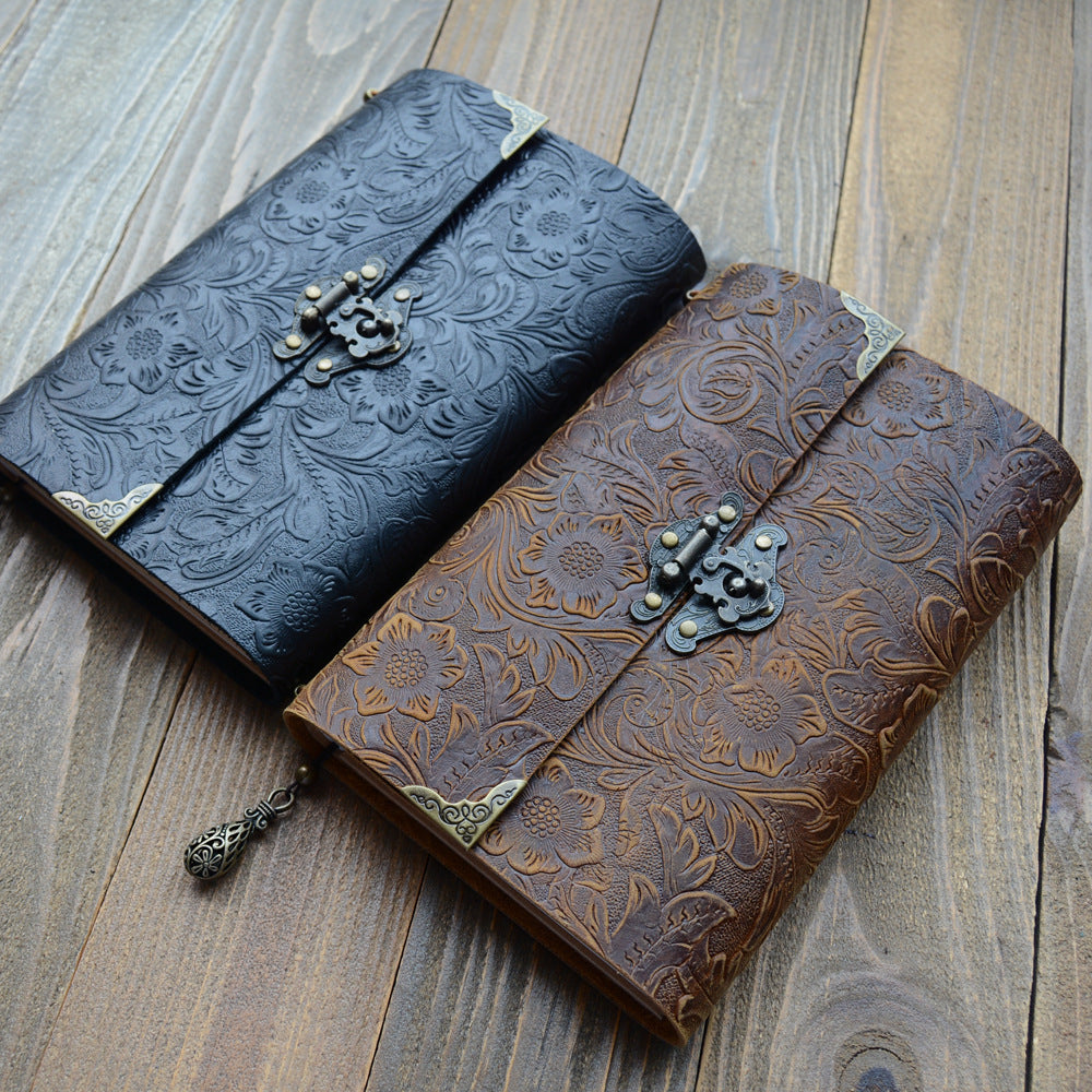 Wholesale Vintage Carved Lock Leather Notebooks