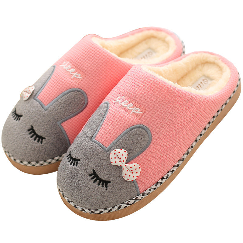 Wholesale Rabbit Home Non-slip Woolen Cotton Slippers
