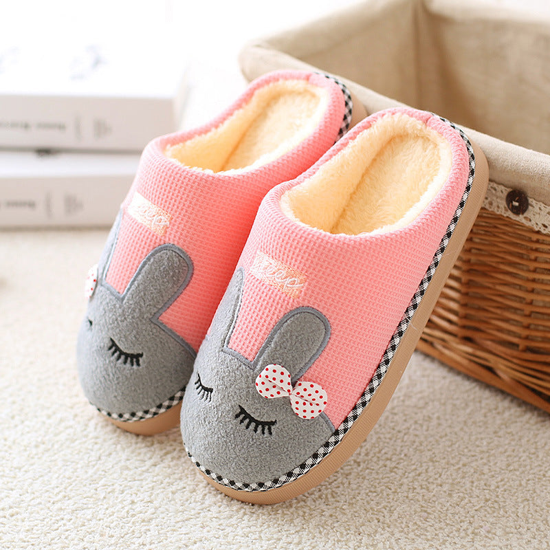 Wholesale Rabbit Home Non-slip Woolen Cotton Slippers