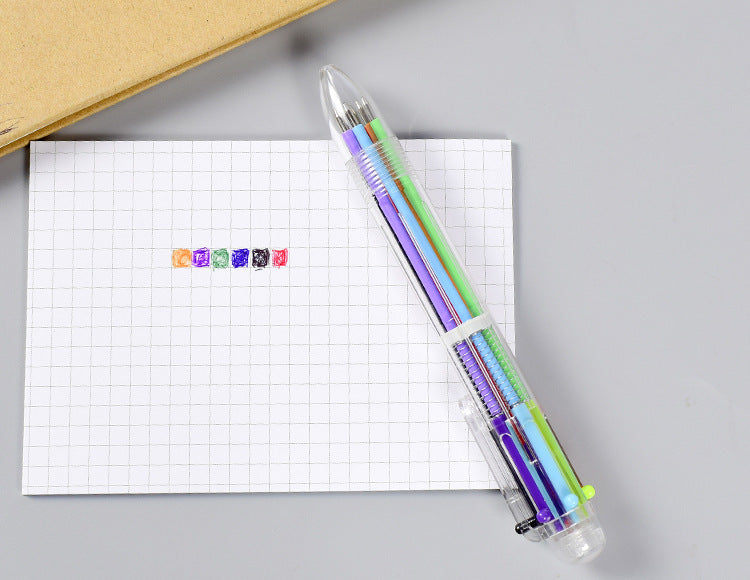 Wholesale Creative Six-color Plastic Ballpoint Pen