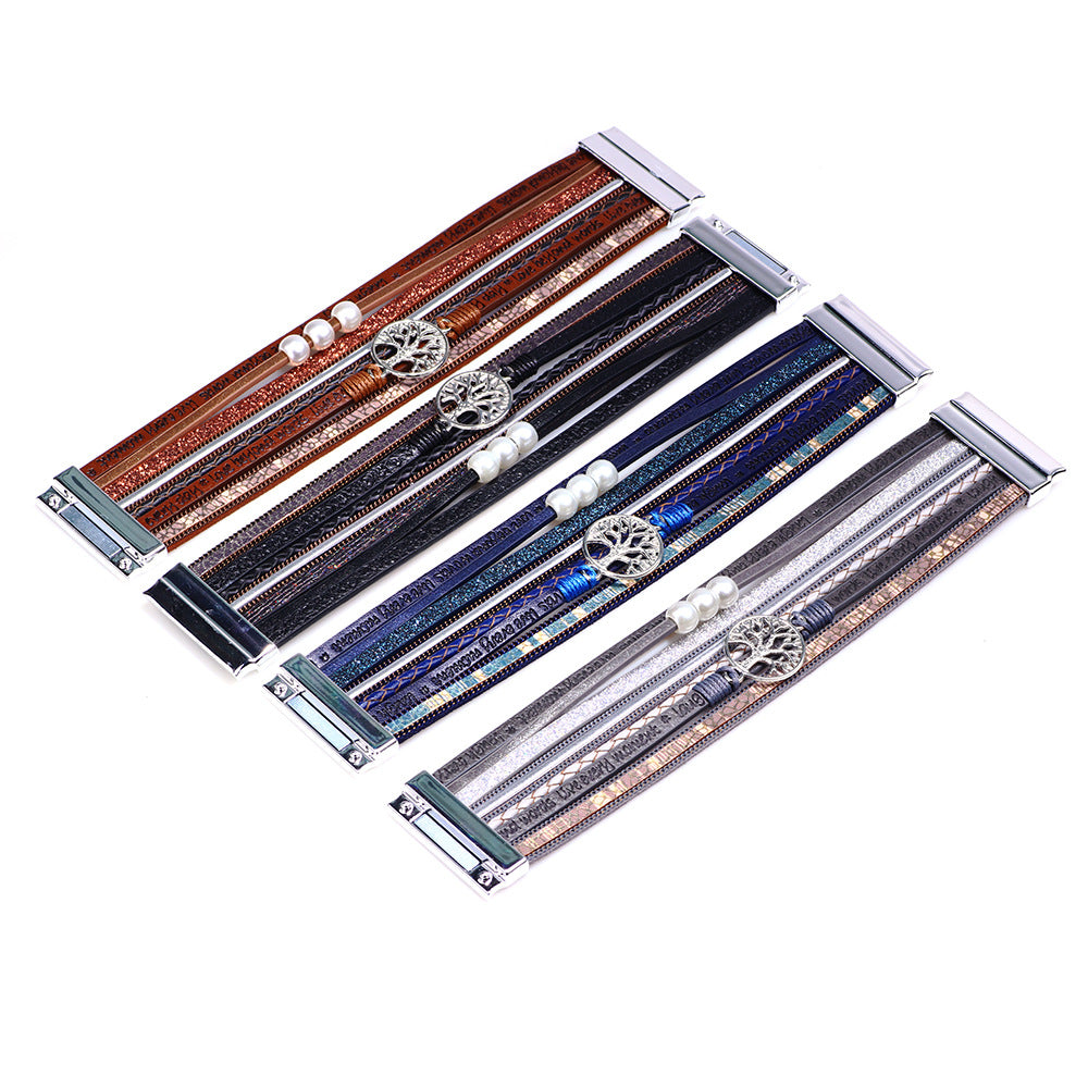 Bacetle de hebilla magnética de la letra del árbol hueco hueco de la vida al porta