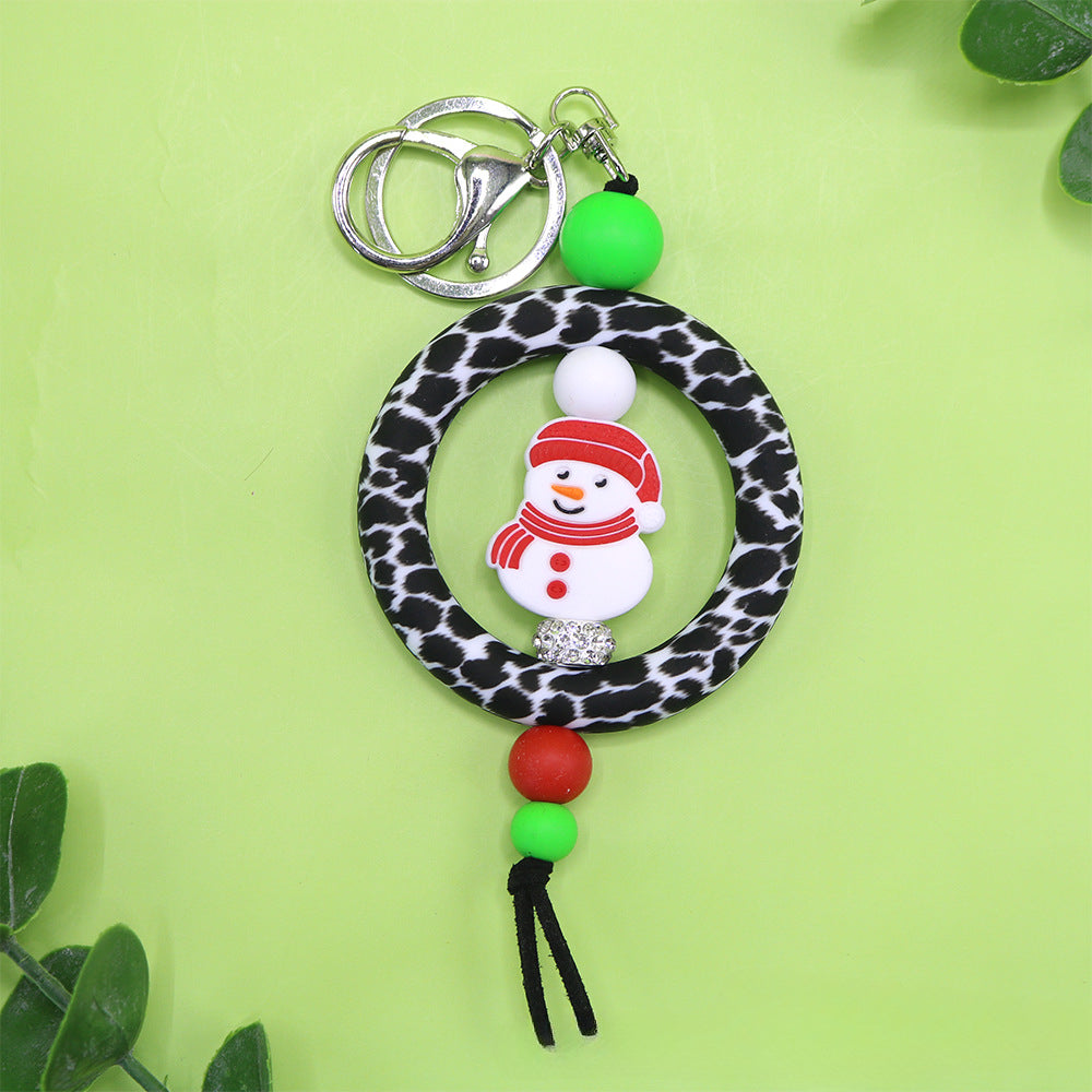 Wholesale Christmas Silicone Bead Keychain