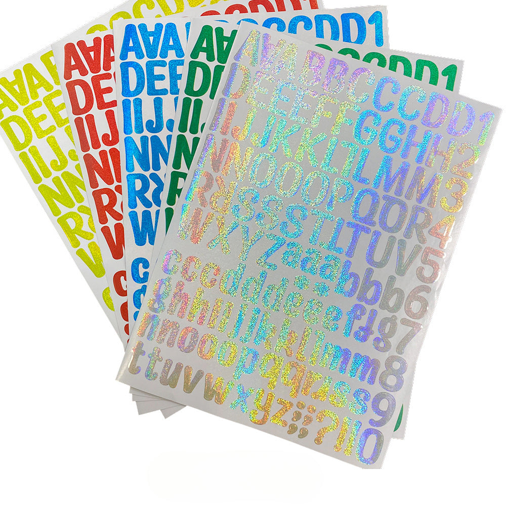 Wholesale 30PCS/PACK Self-adhesive 1-inch Self-adhesive Laser Vinyl Mailbox Alphanumerical Stickers