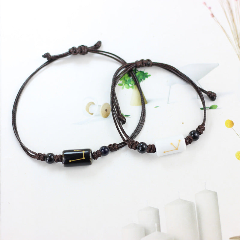Wholesale Twelve Constellation Ceramic Couple Bracelet