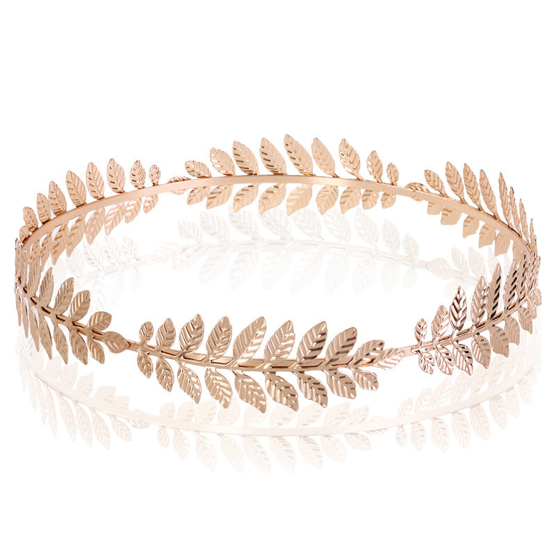 Wholesale Christmas Bride Gold Leaf Tiara Crown Headband